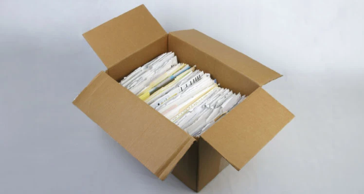 Packed documents for storage